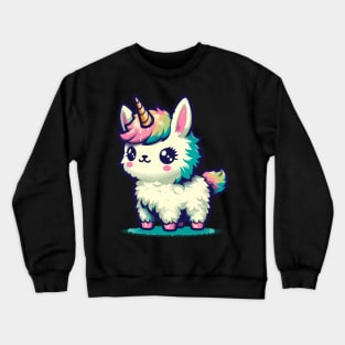 Kawaii rainbow llamacorn unicorn llama Crewneck Sweatshirt